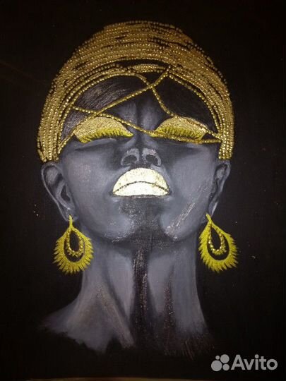 Интерьерная Картина негритянка hand made