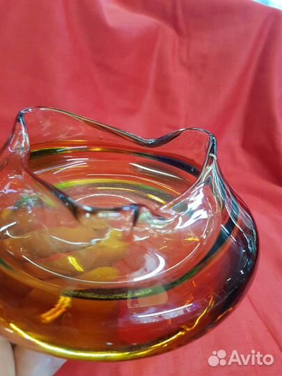 Пепельница стекло цветное чехосовакия