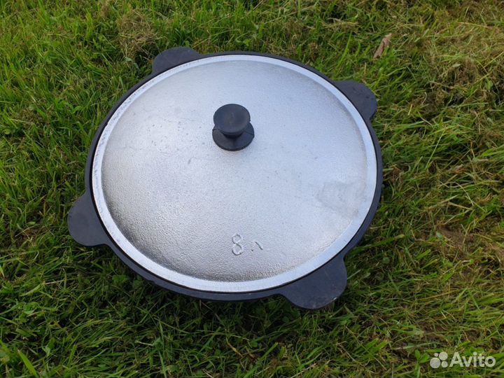 Чугунный казан с крышкой 8л