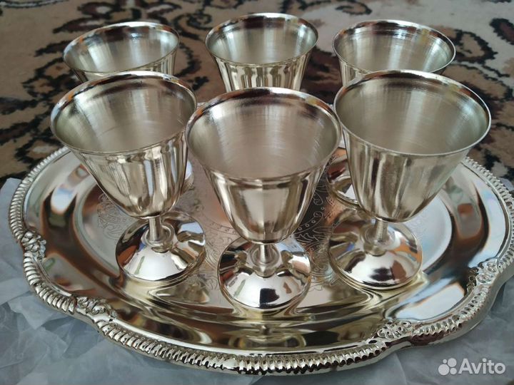 Набор рюмок.Германия.Rosenberg.С серебром.Новый