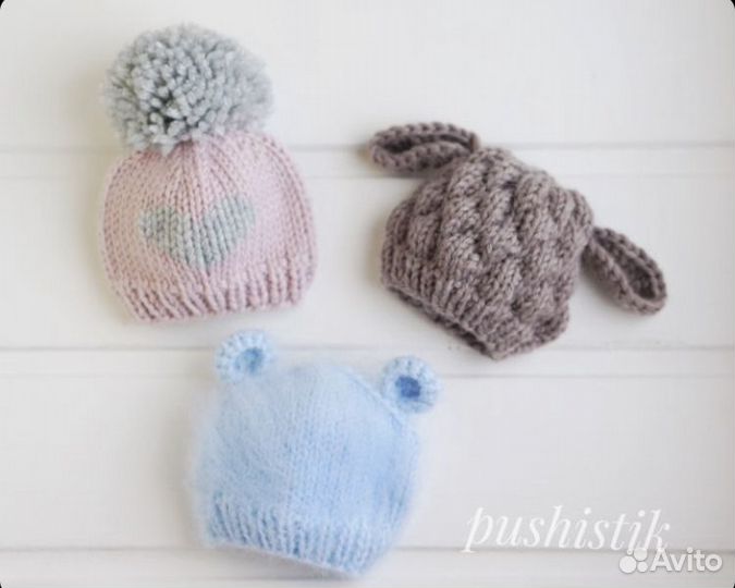 Продаю вязанные шапочки для интерьерных кукол