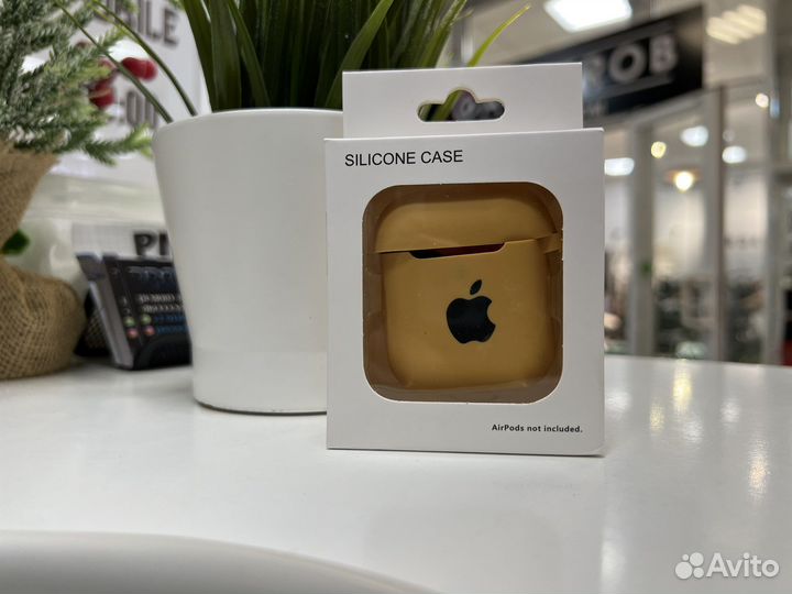 Чехол с яблоком Airpods 1,2