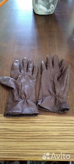 Перчатки женские кожаные размер L