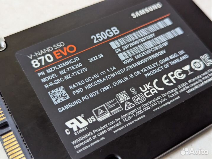 Ssd samsung 870 evo 250gb