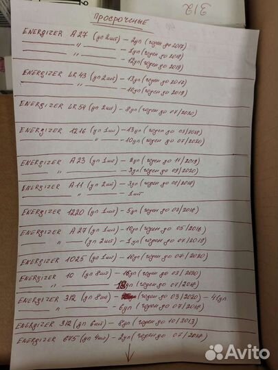 Батарейки Energizer Космос просроченные список