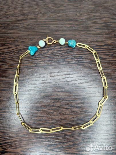 Цепь на шею с камнями mango