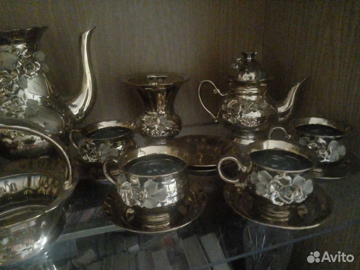 Чайно кофейный сервиз СССР Золотая роза