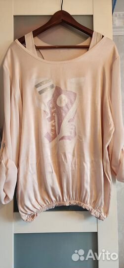 Новая Кофта р.48-52 Италия Пудра/Голуб
