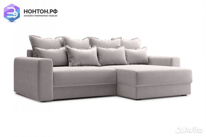 Диван угловой тик-так Омега бежевый