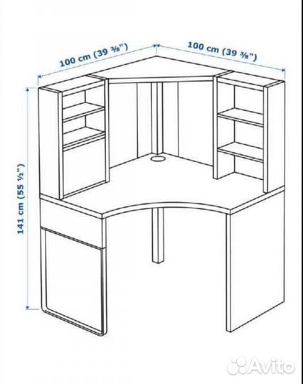 Стол угловой компьютерный Икея