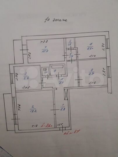 4-к. квартира, 75 м², 10/10 эт.