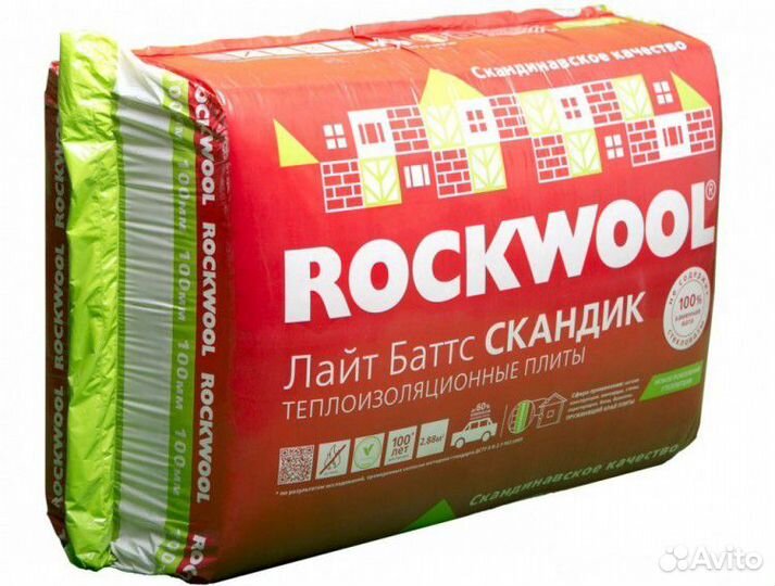 Rockwool баттс скандик 800х600х50/100мм