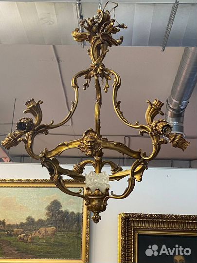 Люстра старинная бронза Франция