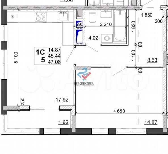 1-комнатная квартира, 36.6 м², купить за 4180000 руб, Тула, пр-д крутоовражный, 