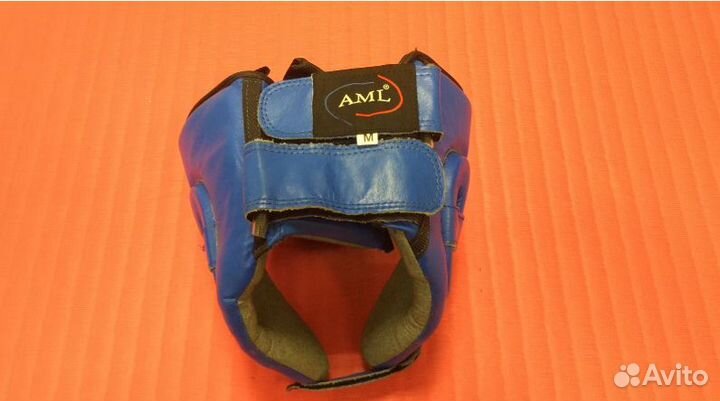 Шлем для единоборств AML Sport (М) синий открытый