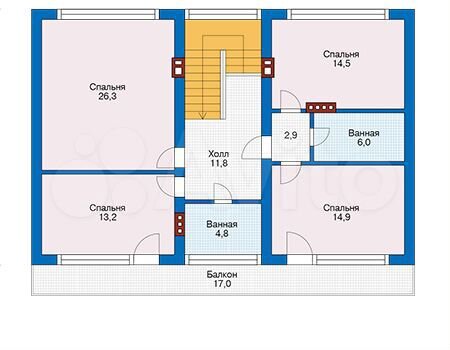 Дом 216,2 м² на участке 14,2 сот.