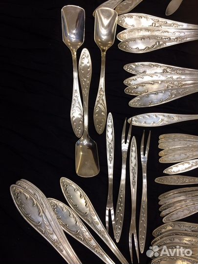 Вилки ложки кокотницы мельхиор Пламя СССР