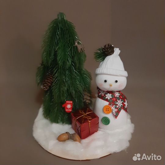 Поделки новогодние, снеговик, елка