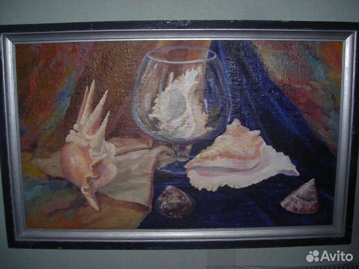 Картина маслом 30х 50 горы и натюрморт