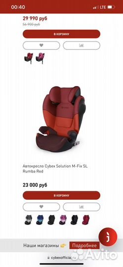 Детское автокресло 15 до 36 кг cybex