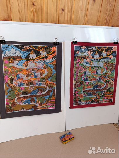 Тханка Путь в Нирвану Непал ручная работа 30х37 см