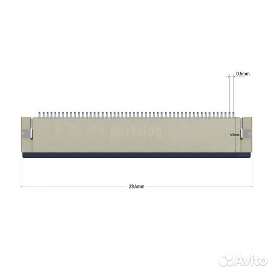 Коннектор для FFC FPC 50-pin шаг 0.5mm ZIF нижние контакты SMT