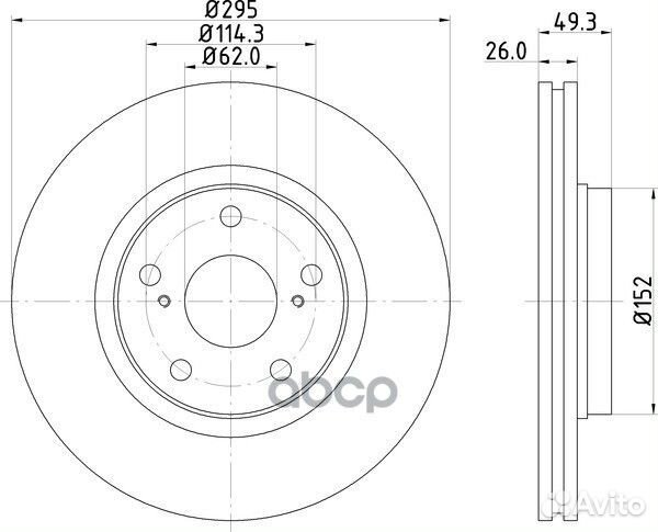 Диск тормозной перед toyota auris (E15 )