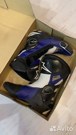 Мотоботы Alpinestars SMX plus black blue wht