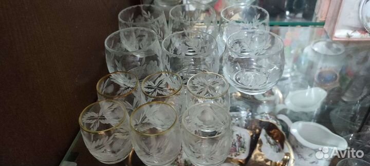 Хрусталь фарфор СССР сервизы, бокалы, стаканы