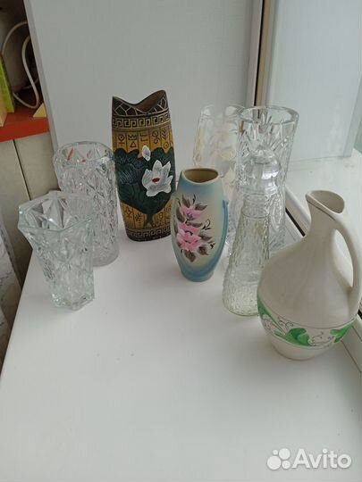 Сахарница, Заварник, Вазы СССР хрусталь, стекло