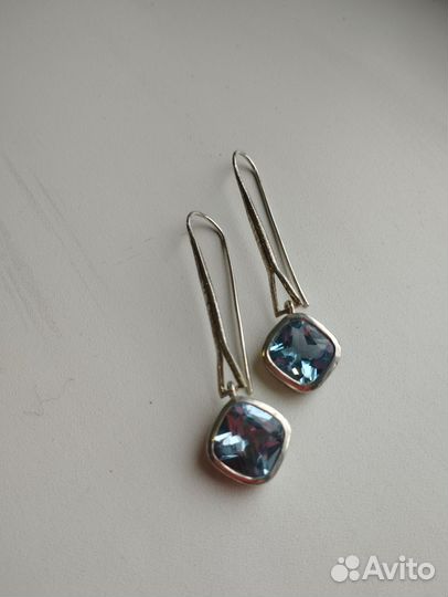 Серьги топаз натуральный эксклюзив