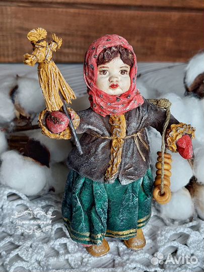 Ватная авторская кукла Девочка с ярмарки