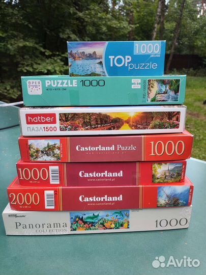 Пазлы набор 8 штук 1000, 1500, 2000 деталей