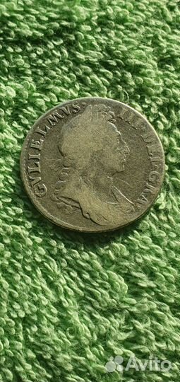 1 шиллинг Вильгельм lll, 1697 год Англия королевст
