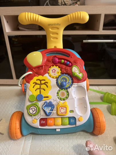 Ходунки каталка 3 в 1 amarobaby