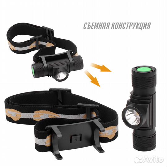 Налобный фонарь Boruit D10 XM-L2 + акб 3400mAh