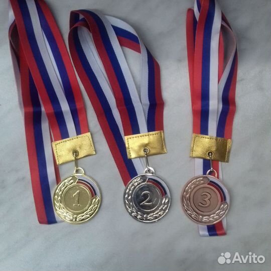 Медаль спортивная с лентой диаметр 5 см Магазин
