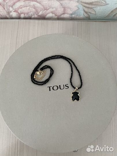 Подвеска Мишка из оникса под золото