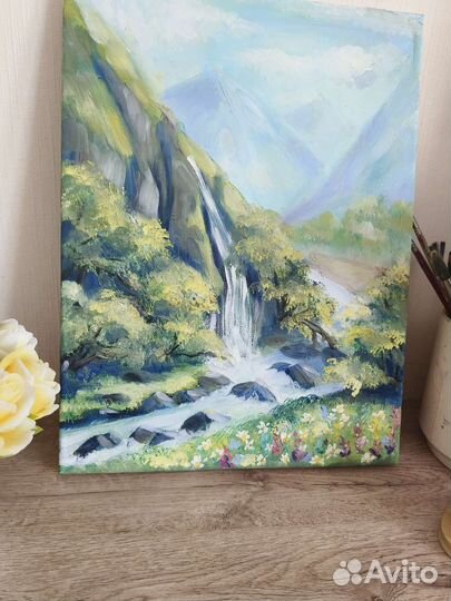 Картина маслом горный пейзаж