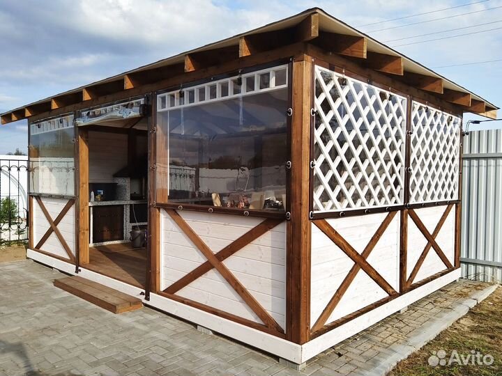 Мягкие окна для беседки под ключ