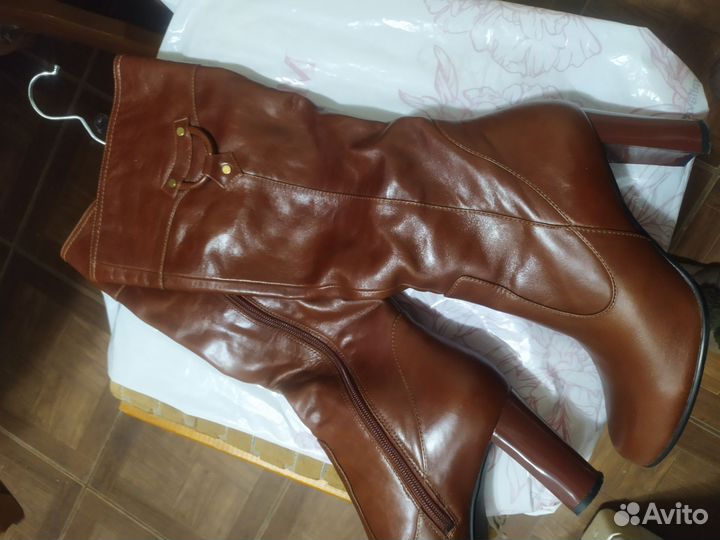 Сапоги осень весна женские на каблуке 39 размер