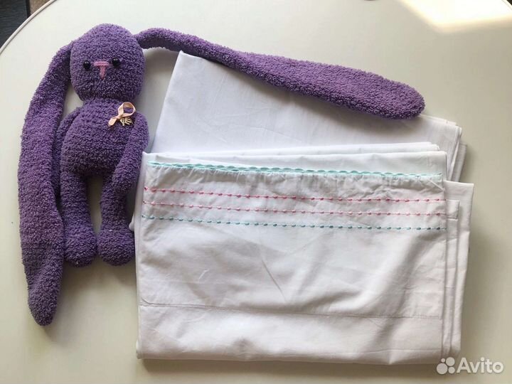 Белая простынь в кроватку mothercare 120*170