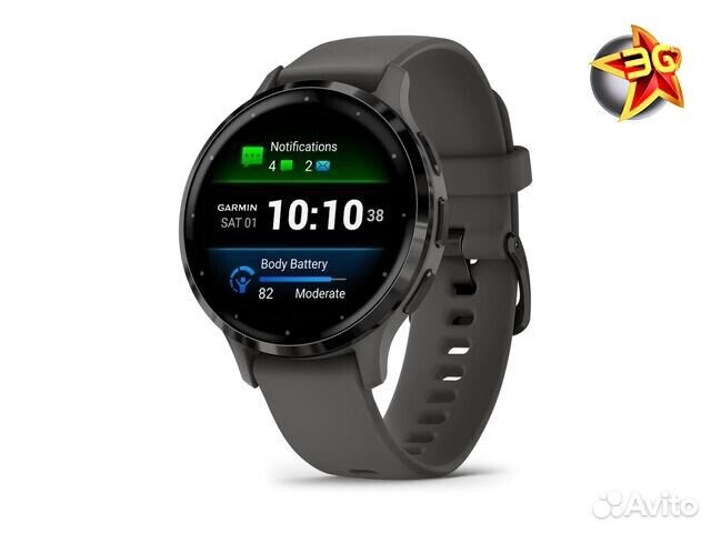 Часы Garmin Venu 3S Slate Pebble Gray