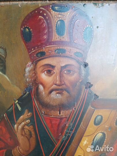 Икона Николай чудотворец 19 век