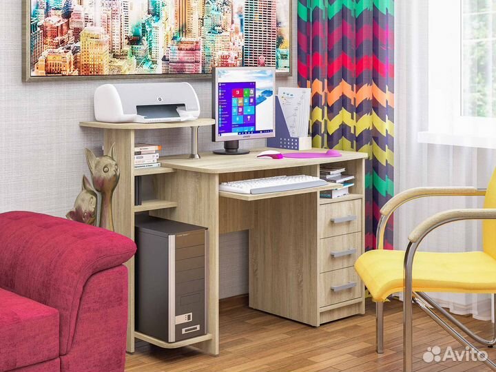 Стол компьютерный с тумбой и надстройкой ск-4