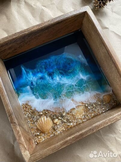 Поднос или столик с рисунком из смолы Resin Art