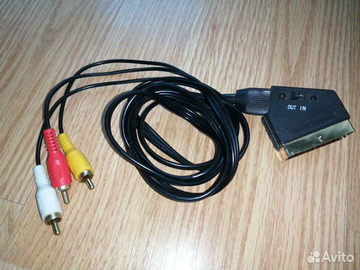 Кабель scart - RCAx3 1,2 м с переключателем