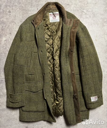 Куртка пальто Harris Tweed Vintage Harley Rock Y2K