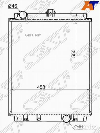 Радиатор охлаждения Митсубиси Кантер 4M40 93- 550M