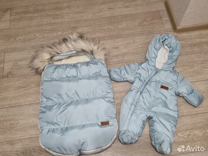 Зимний конверт в коляску на овчине